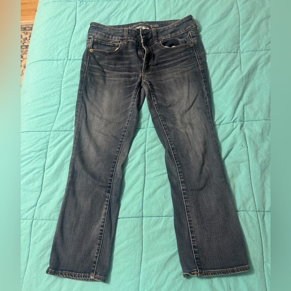 American Eagle Outfitters Dark Blue Straight Leg Jeans